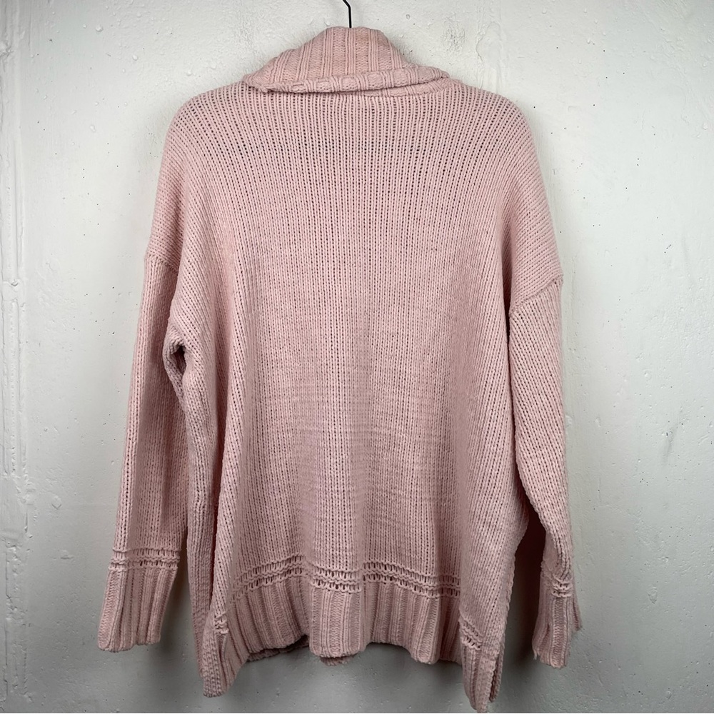 Aerie Oversized Turtleneck Sweater Peach Pink Medium - Picture 5 of 7